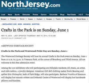 Crafts in the Park article on NorthJersey.com