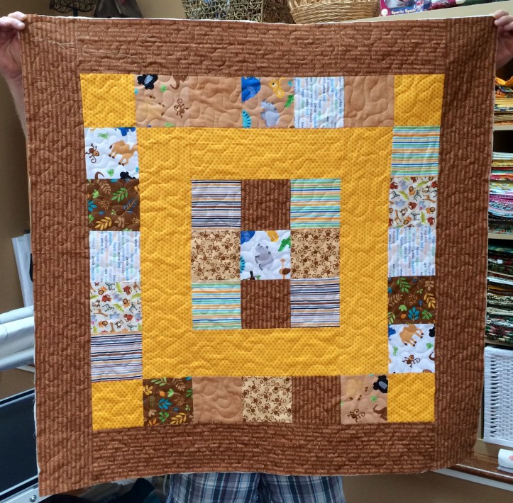 Zoofari Baby Quilt - Tan and Orange Colorway