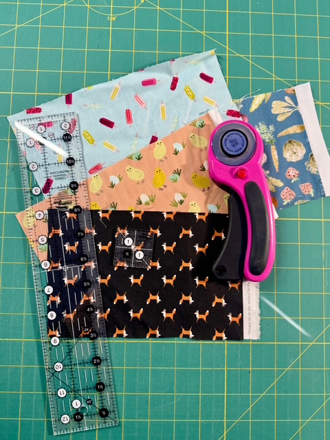 Sewing supplies to make a Swiss Cheese quilt